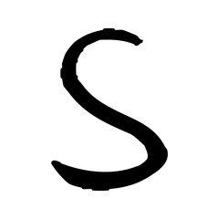 手描きのアルファベットのSの文字イラスト