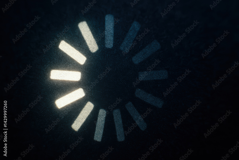 Poster loading symbols often represent stagnation in economy, reflecting pause in progress and activity