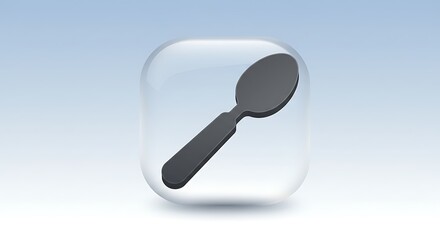 Spoon Icon in Glass Cube