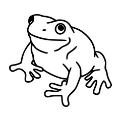 simple frog outline vector illustration