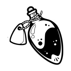 vintage style potion with cork and tag vector