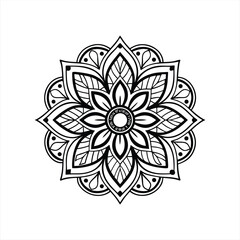 Abstract Floral Ornament with Vector Design and Nature Elements