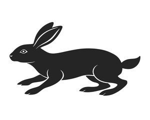 rabbit vector silhouette illustration isolated on white background