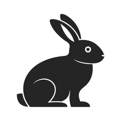 rabbit icon vector silhouette illustration isolated on white background