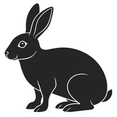 rabbit vector silhouette illustration isolated on white background