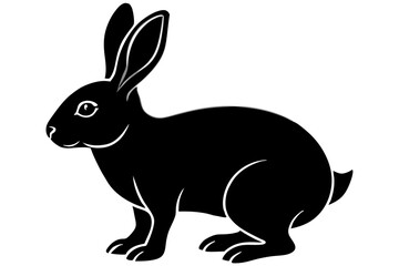 rabbit vector silhouette illustration isolated on white background