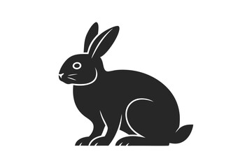 rabbit icon vector silhouette illustration isolated on white background