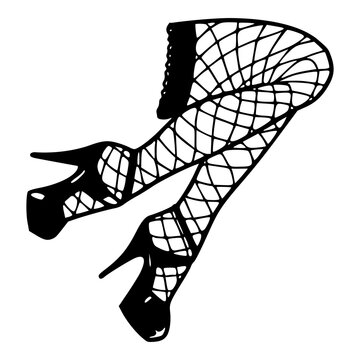 sexy legs in fishnets and stilettos vector graphic