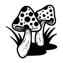 stylized spotted fungi design
