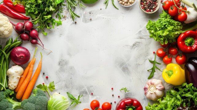 Celebrating world food safety day with fresh vegetables and herbs for healthy eating. Horizontal banner. Copy space. Healthy food concept - Powered by Adobe