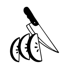 cutting with knife outline graphic