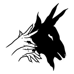 Naklejka premium hand shadow art : goat