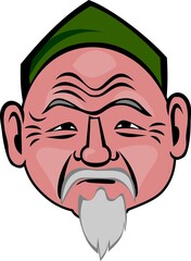 face of the face of a man,elder with a white beard, aksakal.