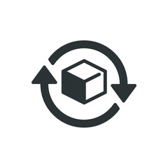 Recycle product icon. Solid glyph series icon