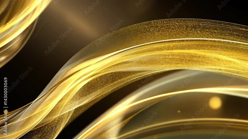 Poster elegant abstract gold waves shimmering luxury background with smooth texture and design for opulent 