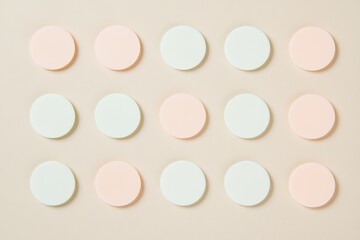 Pastel Circle Pattern on Beige Background