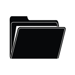 Black silhouette of a file folder vector Art & Illustration