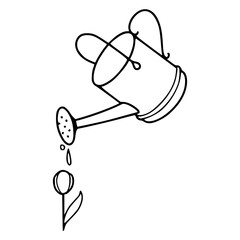 watering can watering flower vector
