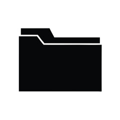 Black silhouette of a file folder vector Art & Illustration
