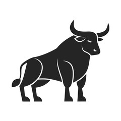 Bull icon vector silhouette illustration isolated on white background