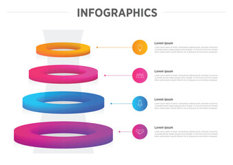 Layer filter Design infographic 4 options, Business concept infographic template can be used for workflow layout, diagram, number options, timeline or milestones project.