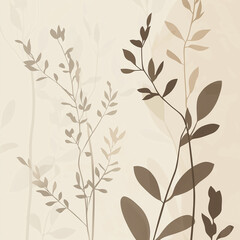 Naklejka premium Abstract minimalist botanical print