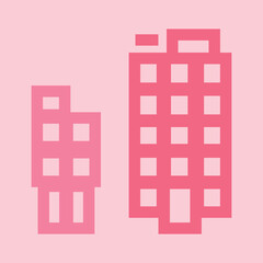 Naklejka premium Apartment buildings, construction. Flat vector illustration isolated on white background.