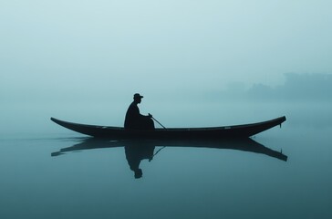 Traditional Burmese fisherman on Inle Lake, balancing