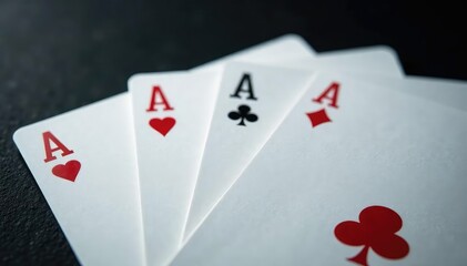 Playing cards arranged in a neat ace sequence , poker, diamonds