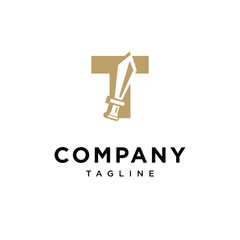 Letter T Sword Logo Icon Vector