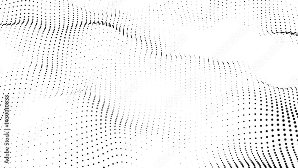 Poster digital particle wave dot technology background.