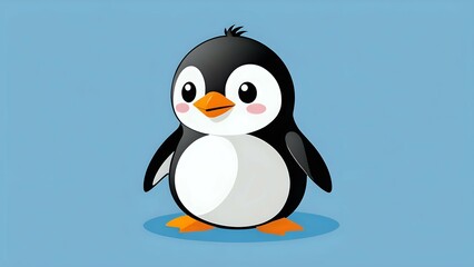 Fototapeta premium Adorable Cartoon Penguin Illustration Cute, Happy, Winter Animal