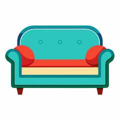 red sofa isolated on white background