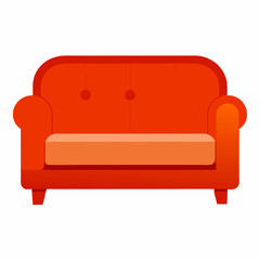 red sofa isolated on white