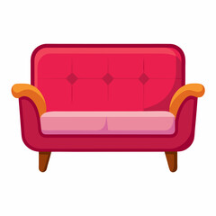 red sofa isolated on white