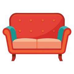 red sofa isolated on white