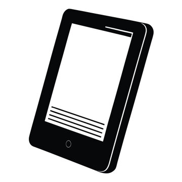 Black E-reader Tablet Device Illustration