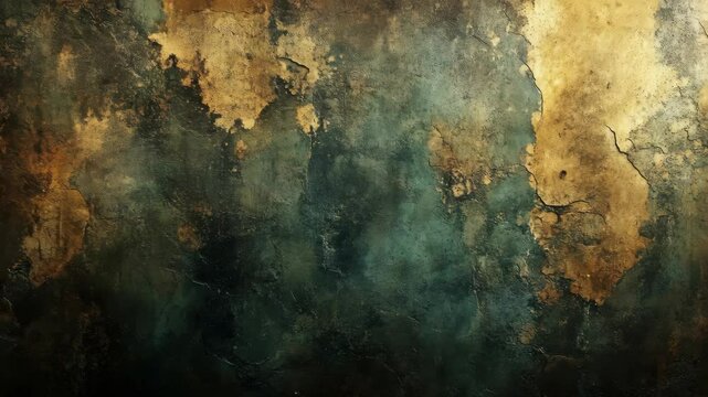Abstract gold and teal textured wall background