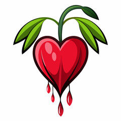 heart with red apple