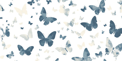 Butterfly pattern on black is delicate and graceful, giving off sense of wonder and gentle beauty