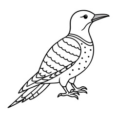 Obraz premium Bird coloring page vector illustration on a white background
