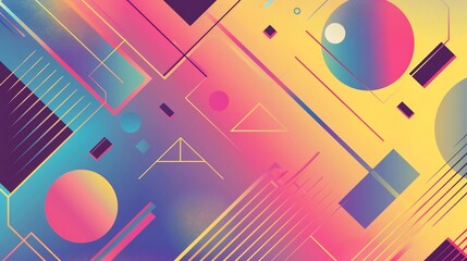 Obraz premium A geometric pattern blended with a gradient texture creating an artistic background with contemporary design and trendy colors for digital visuals cut out on isolated transparent removed background