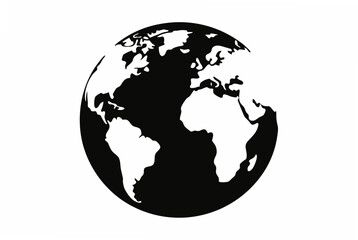 world planet earth silhouette vector 