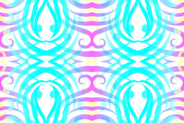 Beautiful classic design colourful background with light glow line art pattern of indonesian culture traditional batik