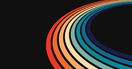 Groovy retro  Vintage grunge colorful stripes background	