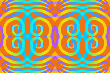 Beautiful classic design colourful background with light glow line art pattern of indonesian culture traditional batik