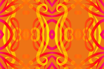 Beautiful classic design colourful background with light glow line art pattern of indonesian culture traditional batik