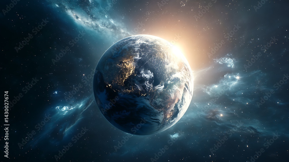 Wall mural stunning high-resolution view of planet earth from outer space