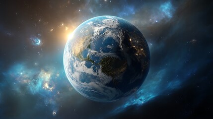 Obraz premium Stunning high-resolution view of planet Earth from outer space