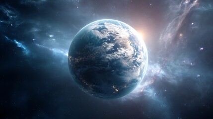 Obraz premium Stunning high-resolution view of planet Earth from outer space